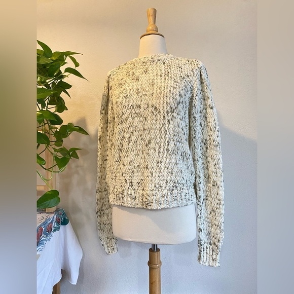 Calvin Klein structured knit sweater- marled cream white & grey - Picture 3 of 16